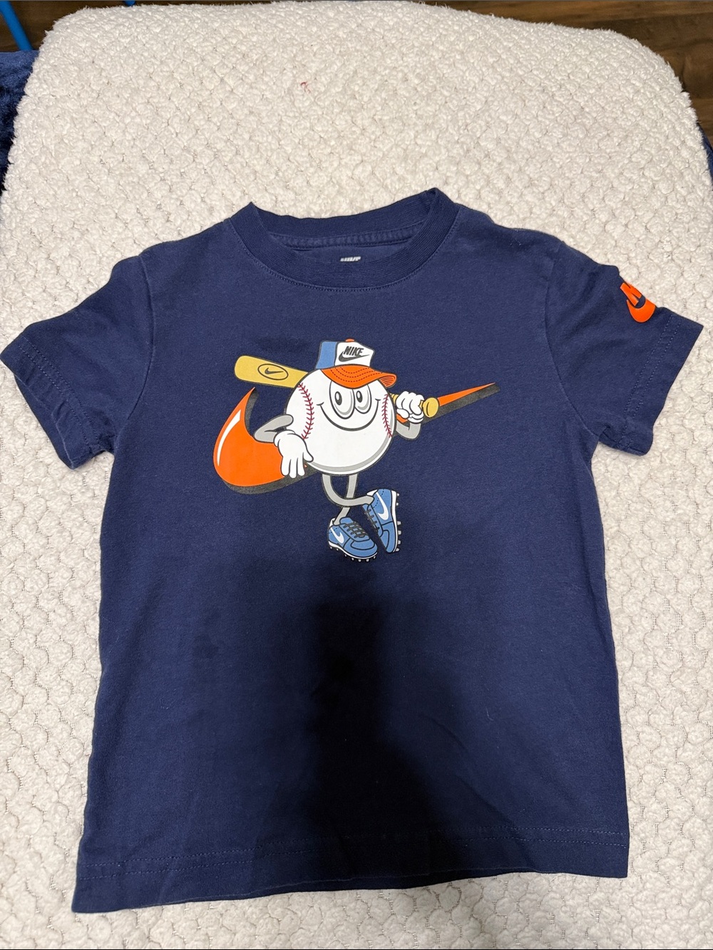 Nike Navy Kids' Short Sleeve Tee with Baseball Graphic